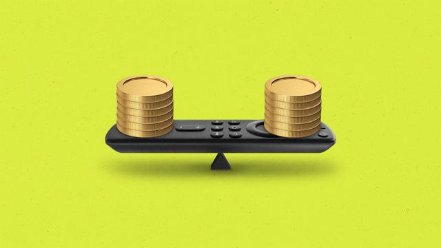 A streaming remote balancing like a seesaw with stacks of coins on either side.