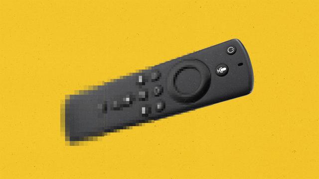 Pixelated streaming remote becoming increasingly clearer from the bottom to the top.